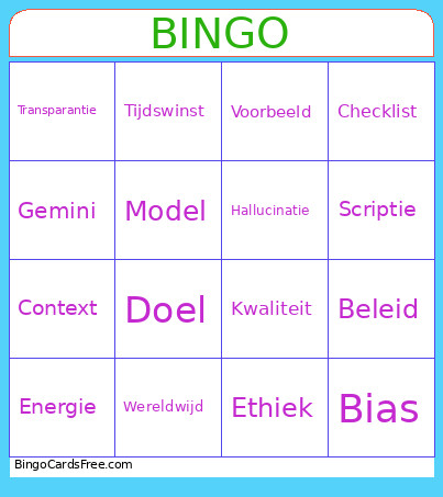 AI BOOR Bingo Card