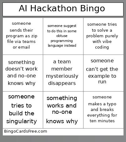 AI Hackathon Bingo