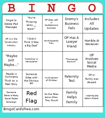 AI Reddit Bingo Card