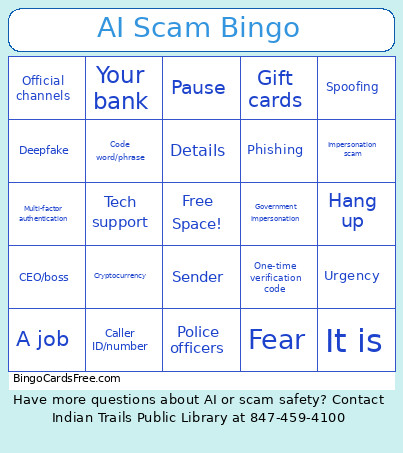 AI Scam Bingo Card