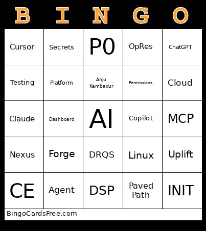 AI Townhall Bingo Card
