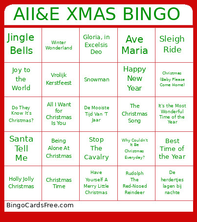 AII&E XMAS Bingo Card