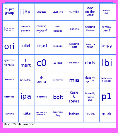 Ajsjd Bingo Card