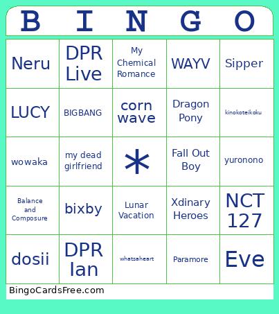 Akshita’s Music Bingo Card