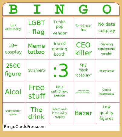 Alba Kebab Bingo Card