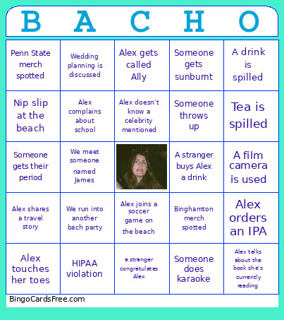 Alex Bach Bingo Card