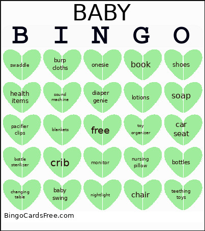 Alexis Shower Bingo Card