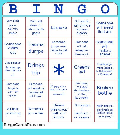 Alex's  Bingo
