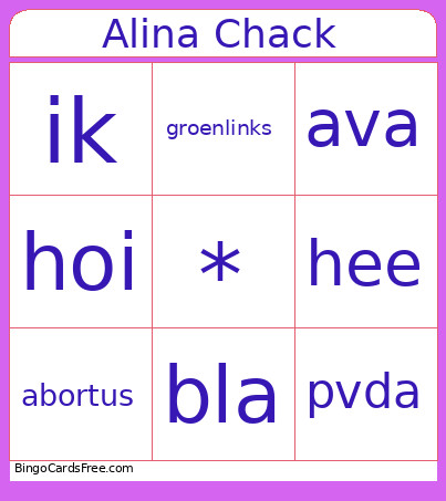 Alina Chakh Bingo Card
