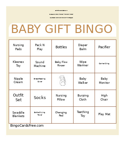 Alis Baby Shower Bingo Card