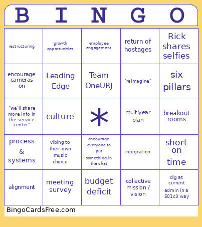 All Staff 10/15 Bingo Card