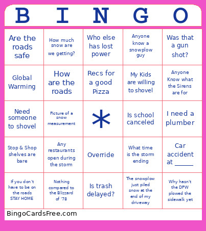 All Things Bingo Card