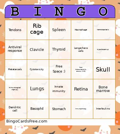 All Words Bingo Card