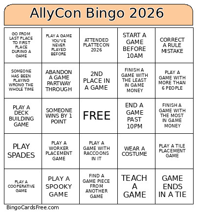 AllyCon 2026 Bingo Card