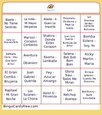 ALPFA Pride+ Musical Bingo Card