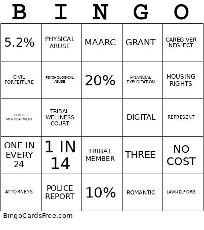 ALS LEGAL BINGO