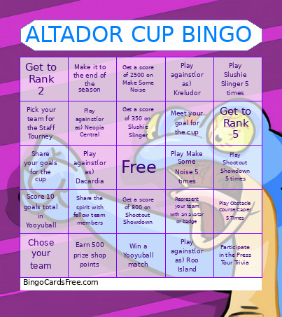 ALTADOR CUP Bingo Card