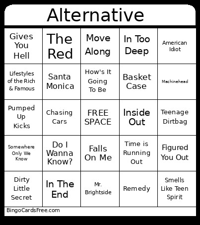 Alternative Bingo Card