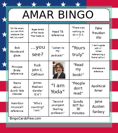 Amar Bingo Card