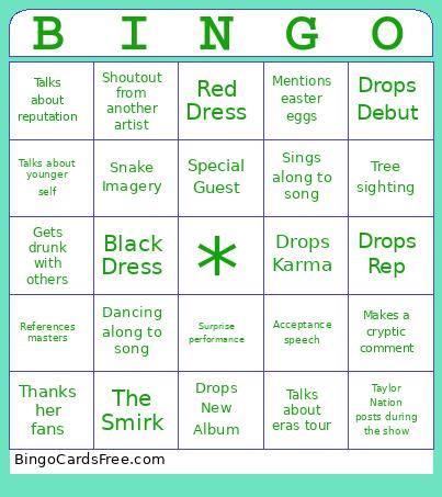 AMAs Party Bingo Card