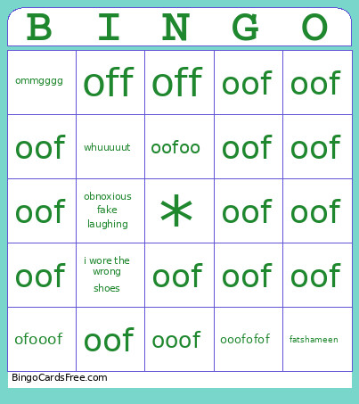 Amberism's Bingo Card