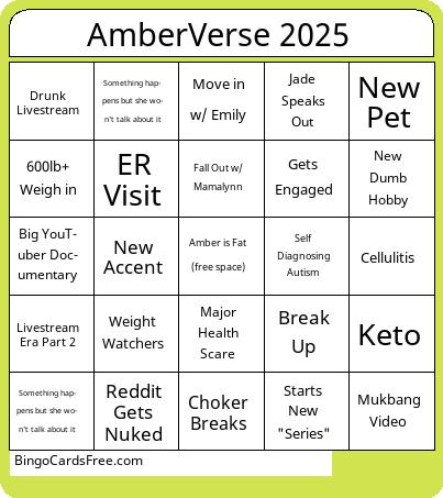 AmberVerse 2025 Bingo