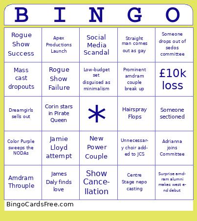 amdram bingo