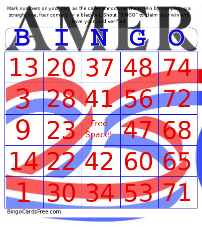 America250 1-75 Audio Caller Bingo Card