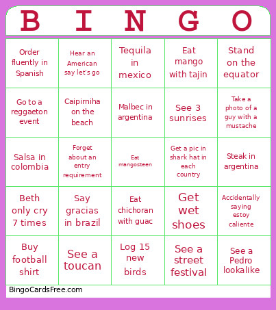 Americas Bingo Card