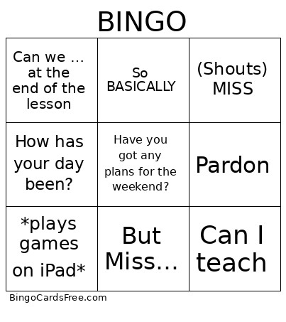 Amir’s Bussin Bingo Card