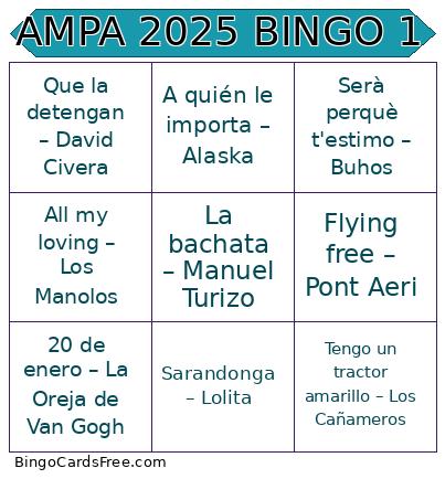 AMPA 2025 BINGO 1