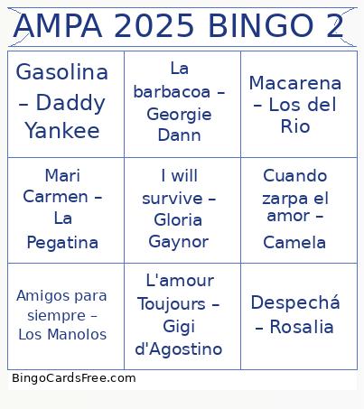 AMPA 2025 BINGO 2