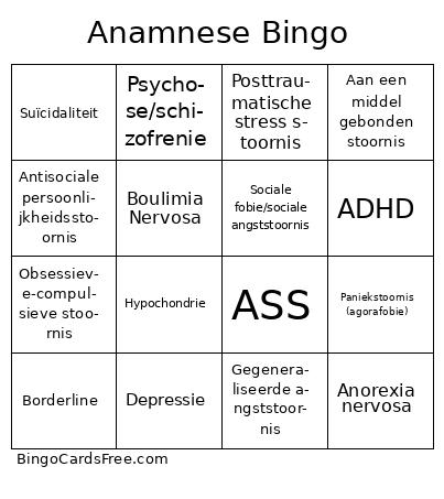 Anamnese Bingo