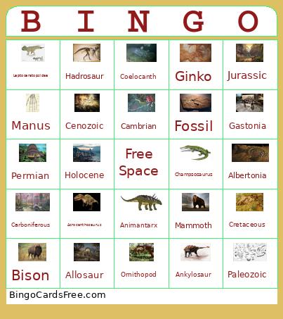 Ancient Life Bingo