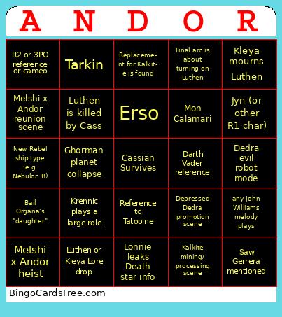 Andor Finale Predicts Bingo