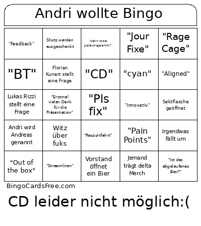 Andri Wollte Bingo Card