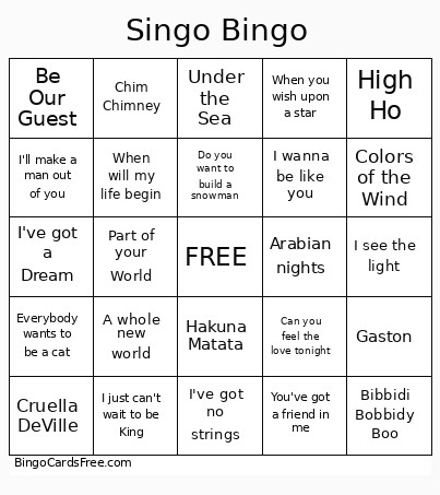 ANGP Singo Bingo Card