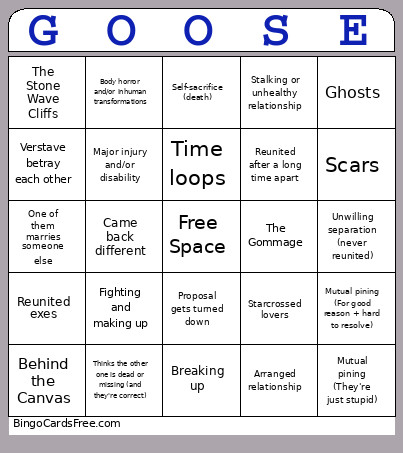 Angst For Geese Bingo Card