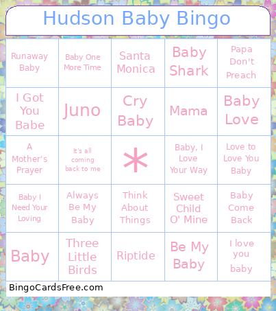 Anie’s Baby Bingo Card