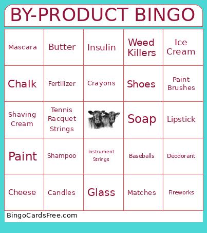 Animal By-products Bingo Card