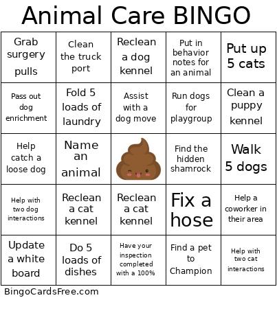 Animal Care BINGO