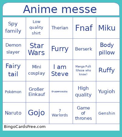 Anime Messe  Bingo