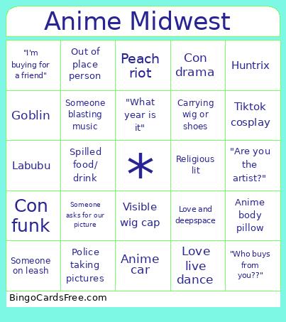 Anime Midwest  Bingo