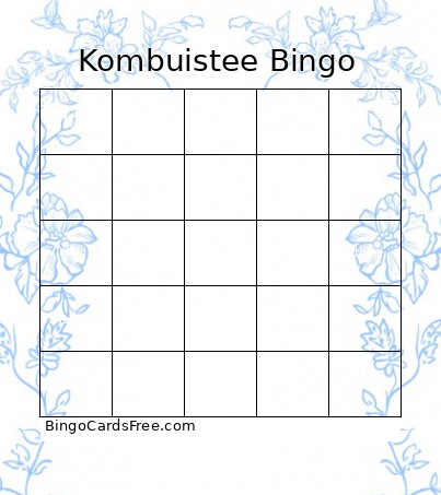 Annie Se Kombuistee Bingo Card