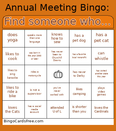 Annual Meeting 2025 Bingo Card