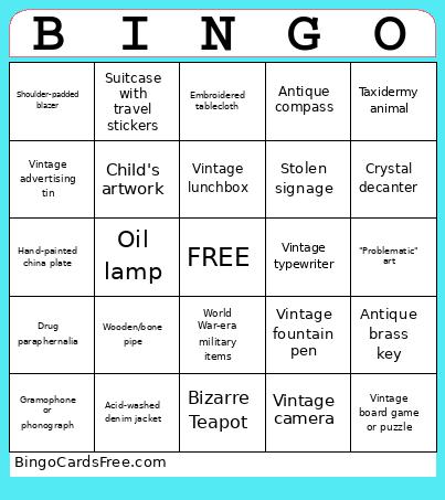 Antique Bingo Card