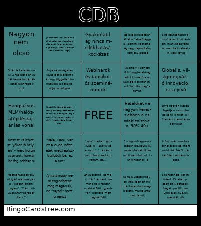 Anya új biznisze Bingo Cards Free Pdf Printable Game, Title: CDB