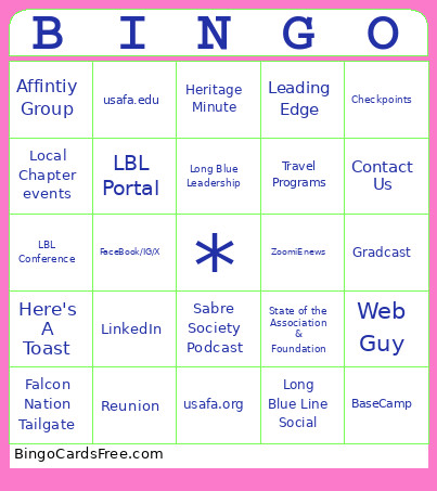 AOG Engagement Bingo Card