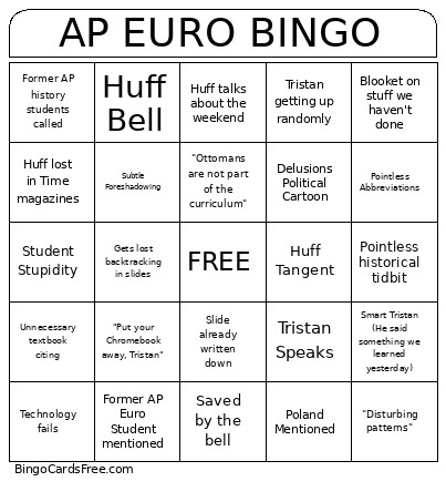 AP EURO Bingo Card