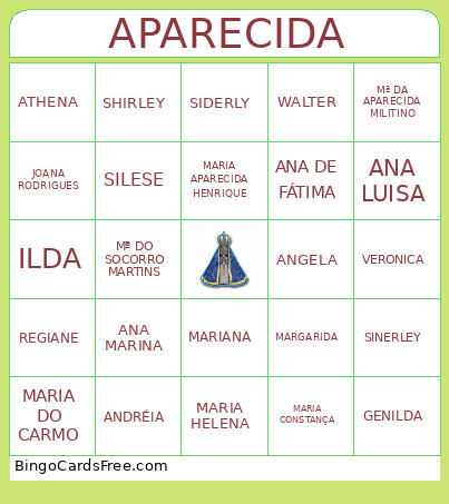APARECIDA Bingo Card